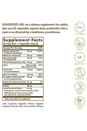 Solgar B-Complex " 50 " 250 Capsulas Vegetales