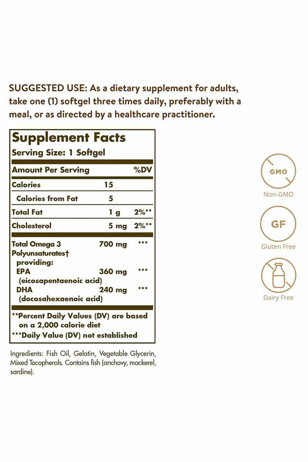 Solgar Omega 3 700 mg epa & dha 120 softgels