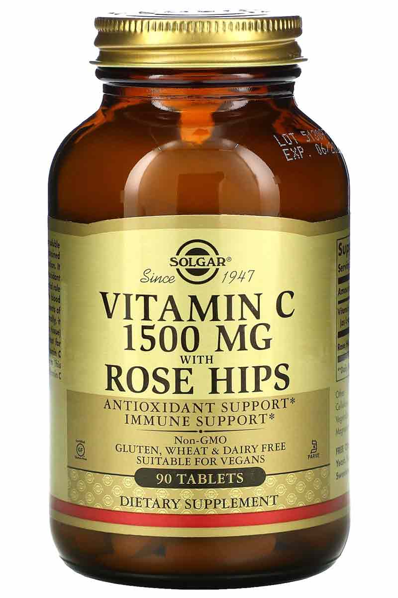 Solgar Vitamina C Rose Hips 1 500 mg 90 tabletas