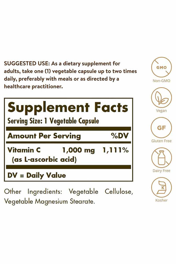 Solgar Vitamin C 1000 MG 100 Capsulas