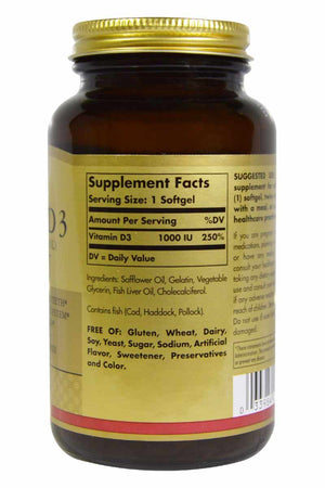 Solgar Vitamin D3 25 MCG 1000 IU 250 softgels