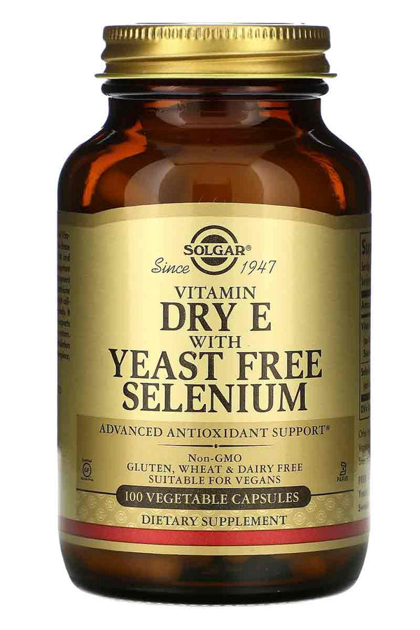 Solgar Vitamin Dry E With Yeast Free Selenium 100 Capsulas