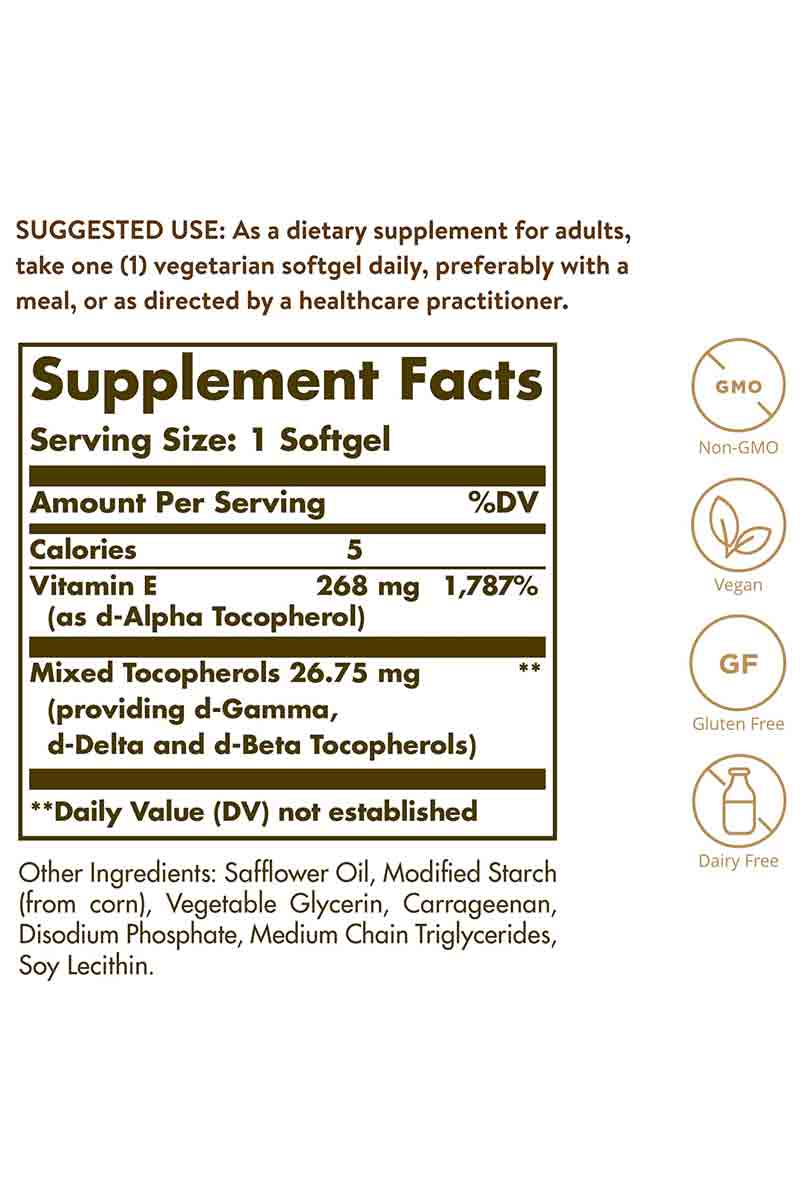 solgar Vitamin E 268 mg ( 400 IU ) 100 Softgels