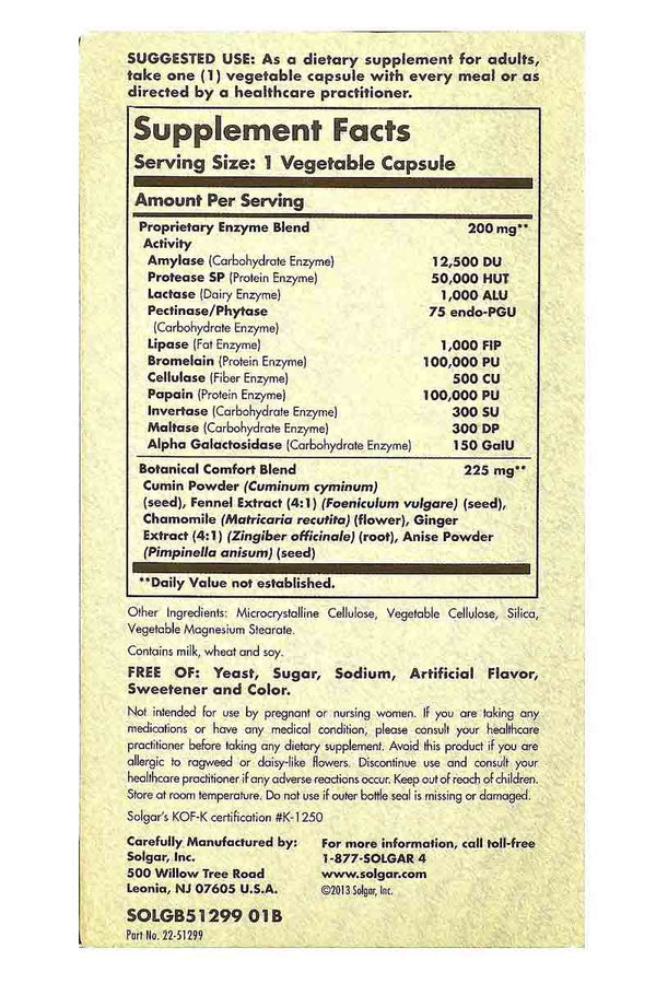 Solgar Comfort Zone Digestive Complex 90 Capsulas