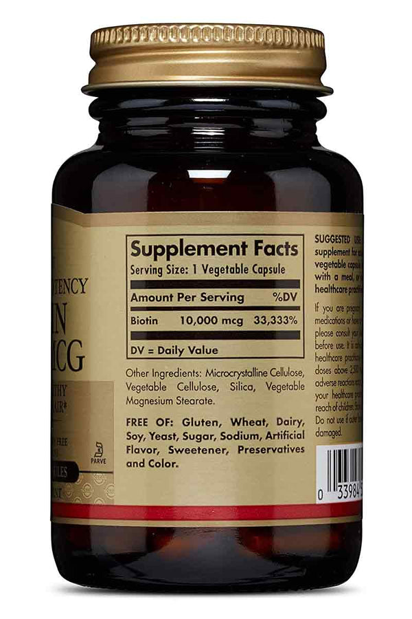 Solgar Biotin 10 000 mcg 120 Capsulas