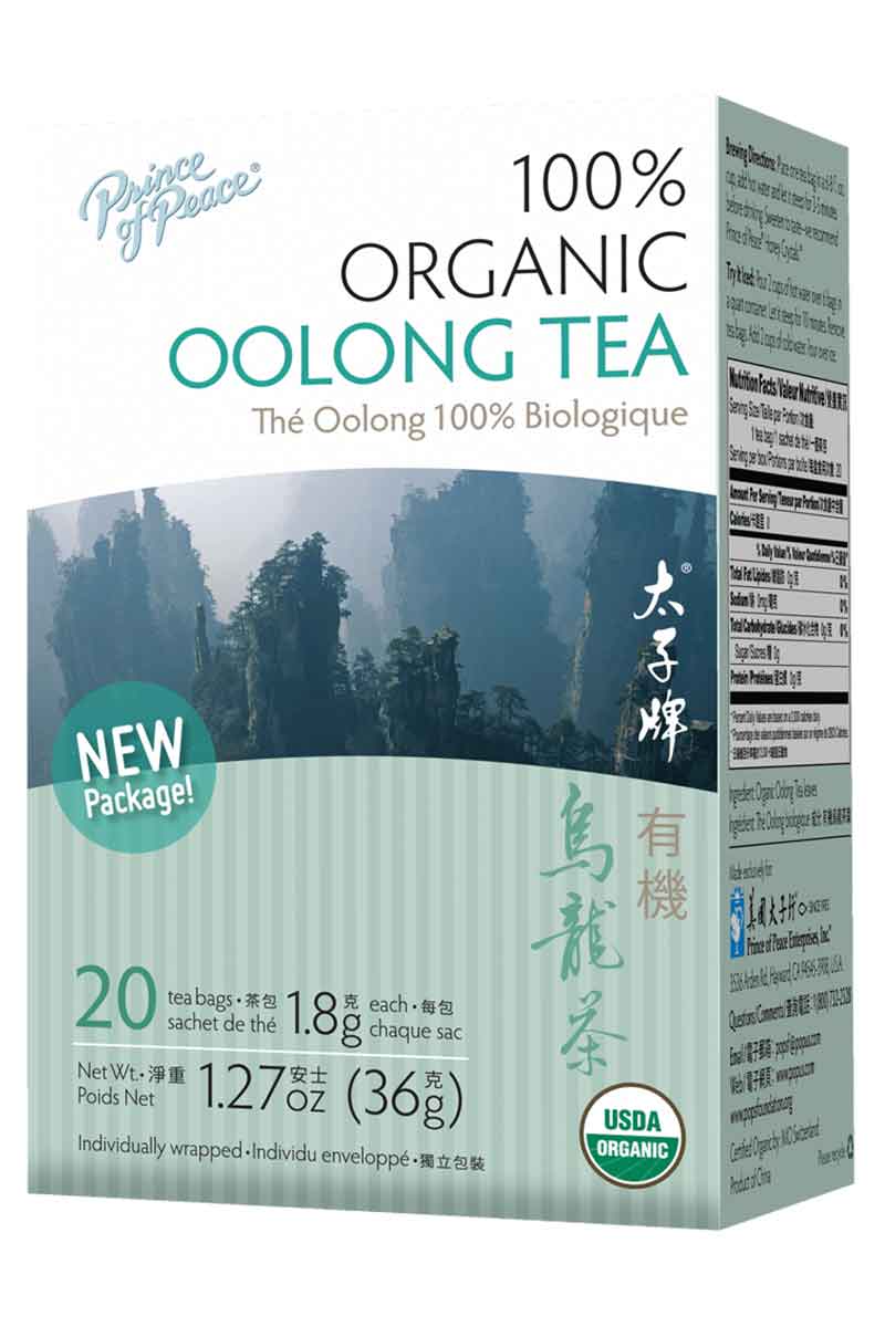 Prince Of Peace 100% Organic Oolong Tea 20 Bolsitas De Té