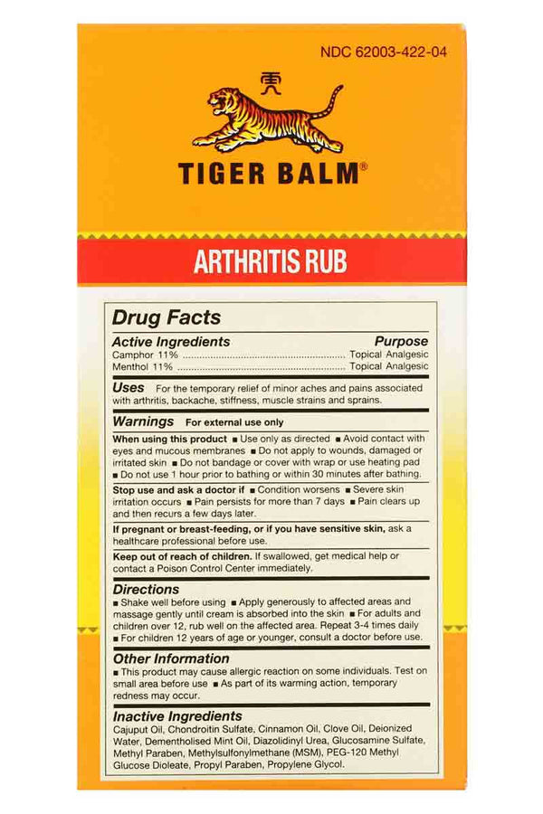 Tiger Balm Arthritis Rub - Alivio Muscular Y Articulaciones 113 ml