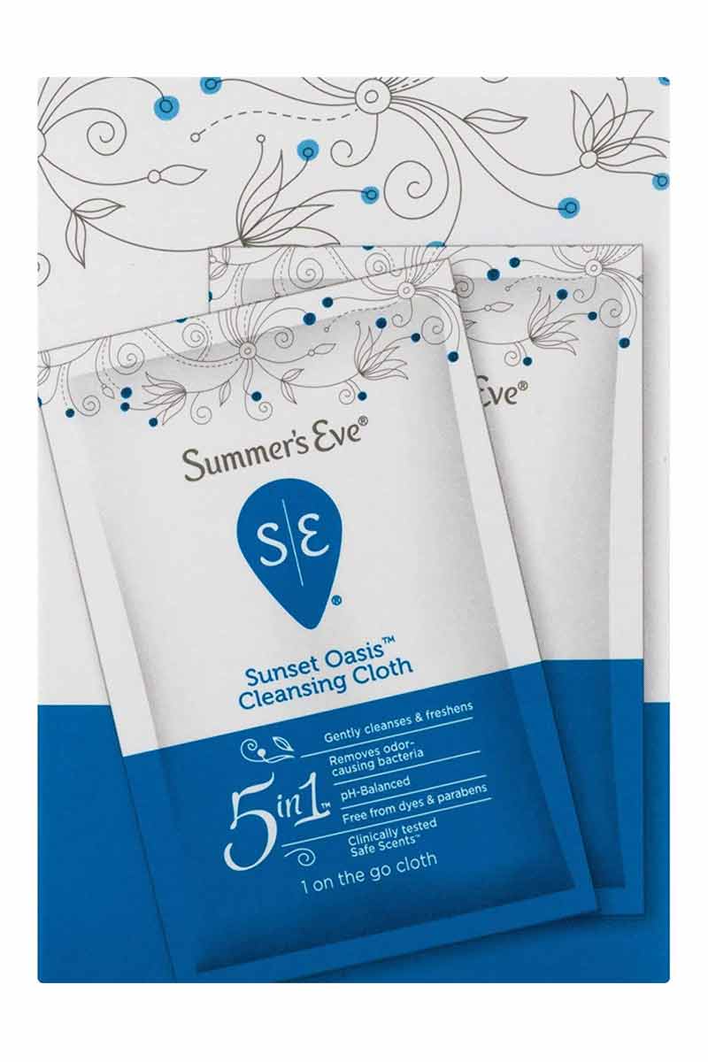 Summer's Eve Sunset Oasis Cleansing Cloths -  Paños individuales refrescantes diarios 16 Pañitos
