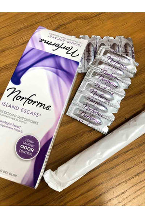 Norforms Island Escape Deodorant Suppositories  - Supositorios Desodorantes 12 unidades