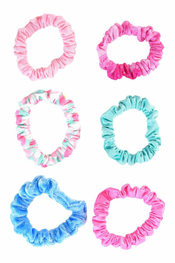 Scunci Scrunchies en alegres tejidos mixtos multicolores  6 pcs 70422