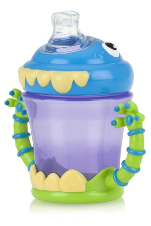 Nuby Monster Soft Spout Grip N' Sip - Vaso Antiaderente Asas Monstruo 4+M 7 oz