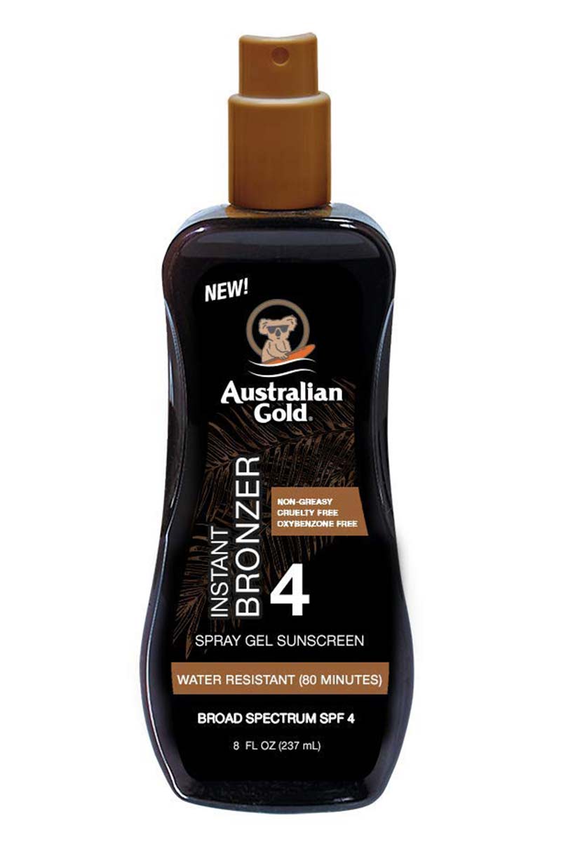 Australian Gold Gel en spray con Bronzer SPF4 8 oz