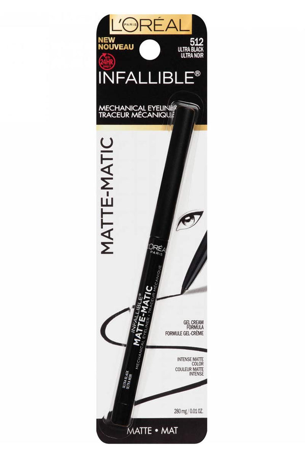 Loreal Infalible Delineador mecánico Matte-Matic, 512 Ultra Negro