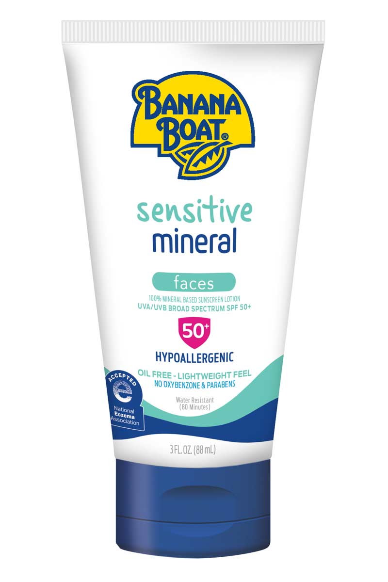 Banana Boat Sensitive Protector Solar Facial 100% Mineral SPF 50+ 3 oz