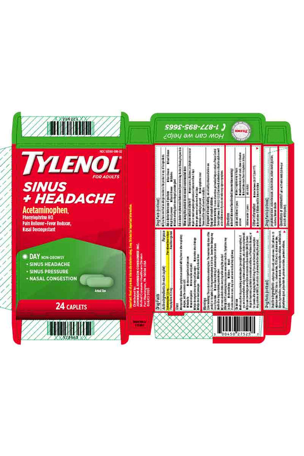 Tylenol Sinus + Headache- Para Aliviar La Congestión Nasal 24 Tabletas