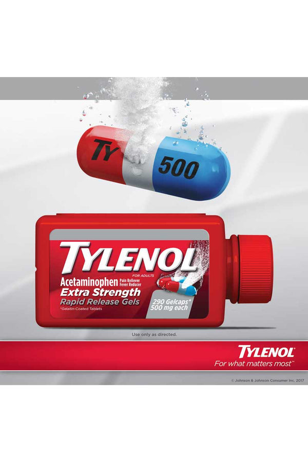 Tylenol Acetaminophen Rapid Release Gels 500 mg 290 Gelcaps