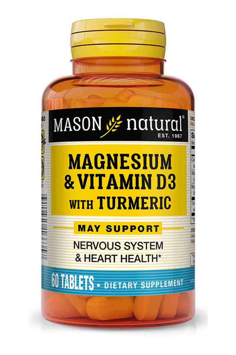 Mason Magnesium Vitamina D3 With Turmeric 60 Tabletas