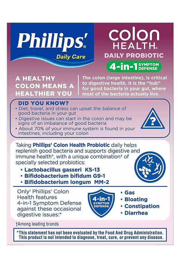 Phillips' Colon Health Daily Probiotic 4 in 1 - cápsulas probióticas diarias 30 Capsulas