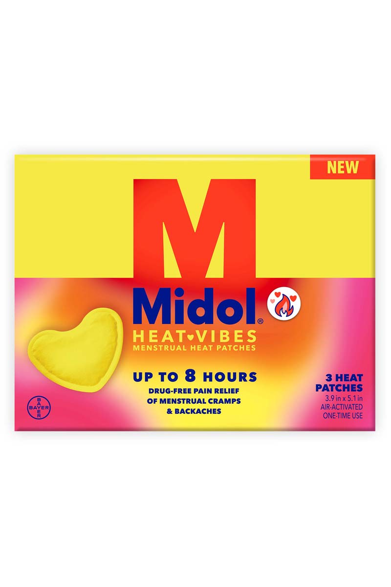 Midol Heat Vibes - Parches para alivio del dolor de cólicos menstruales 3 Parches