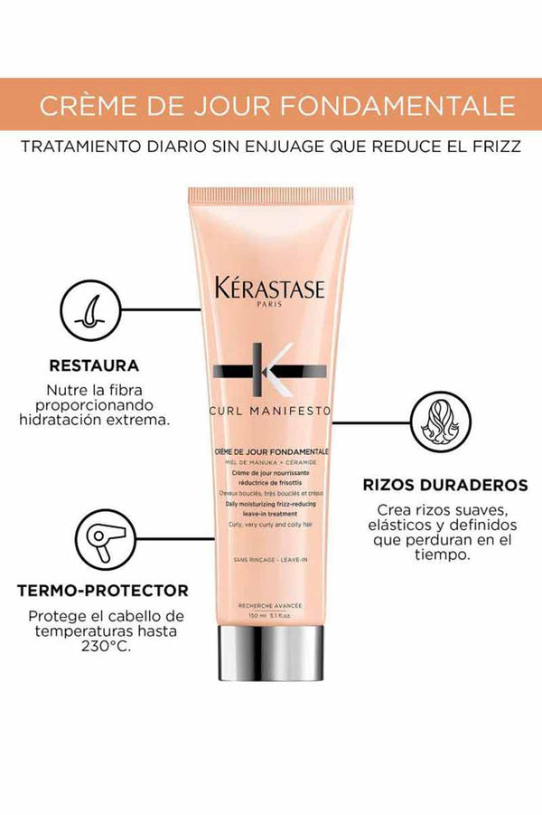 KÉRASTASE Curls Manifesto Creme De Jour Fondamentale - Tratamiento Hidratante Diario Anti-Encrespamiento 150ml