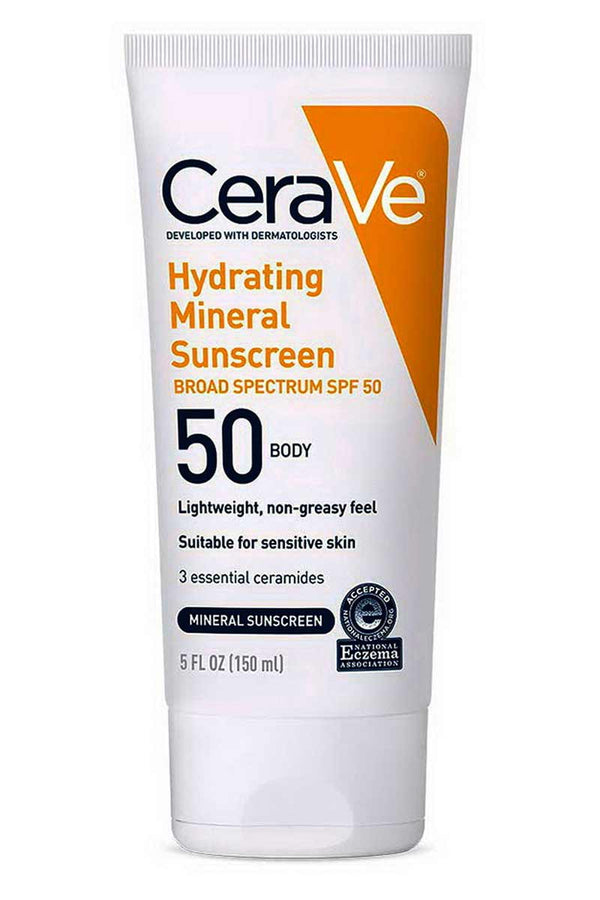 Cerave Protector solar mineral hidratante para el cuerpo SPF 50 150 ml