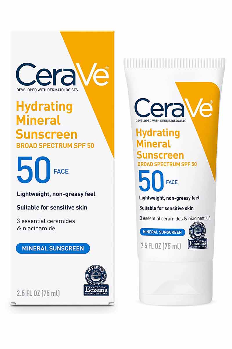 Cerave  Protector solar mineral hidratante para rostro SPF 50 75 ml
