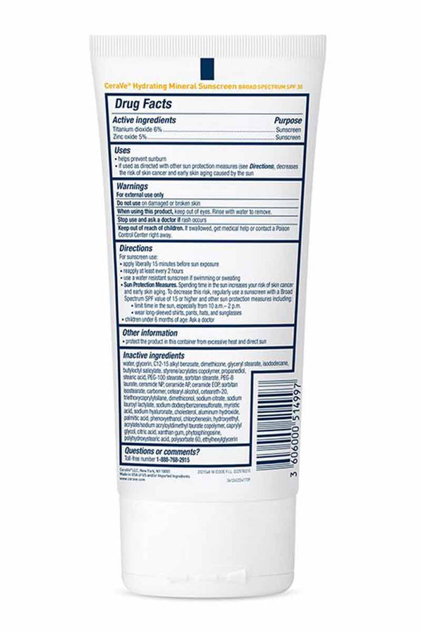 Cerave Protector solar mineral hidratante para el cuerpo SPF 30 150 ml