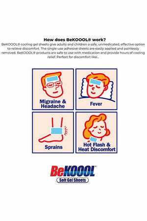 BeKoool Soft Gel Sheets - Hojas De Gel Para Adultos Migraña 4 Hojas