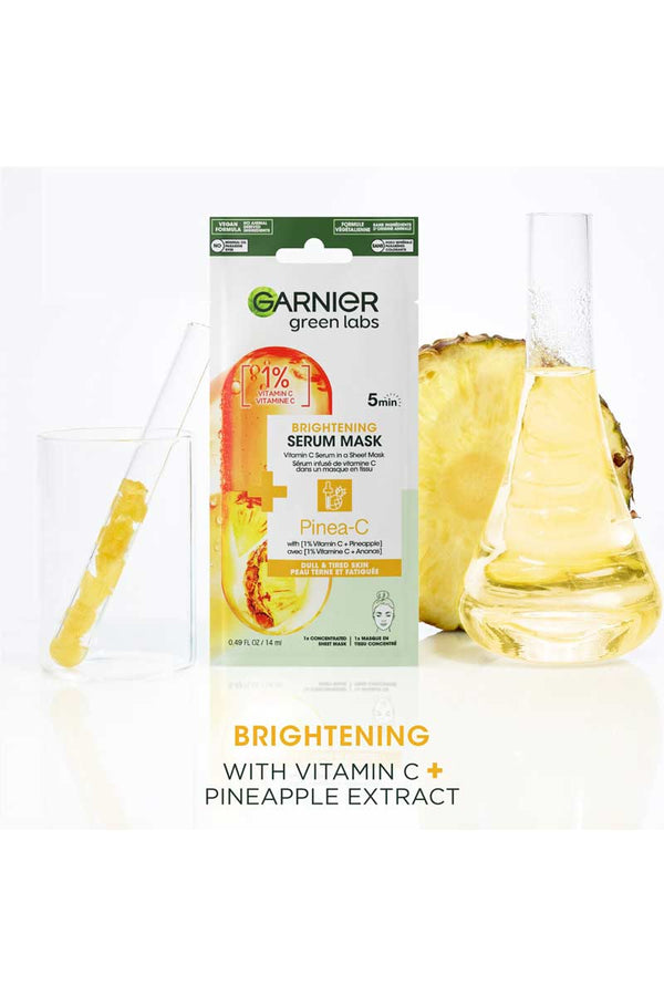 Garnier 1 % de vitamina C + máscara de hoja de ampolla iluminadora de piña 14 ml