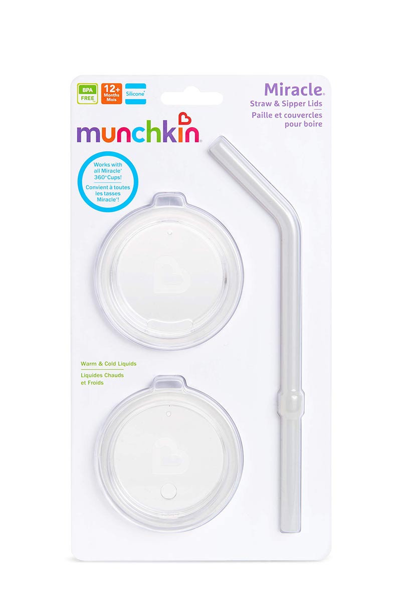 MUNCHKIN Miracle® Tapas de vasos y pitillos para niños grandes