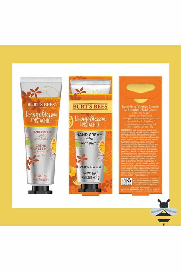 Burt's Bees crema de manos flor de naranja y pistacho 1 oz