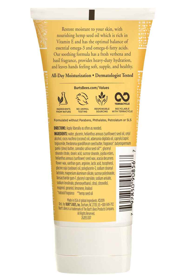 Burt's Bees Crema de manos con aceite de semilla de cáñamo 2.5 oz