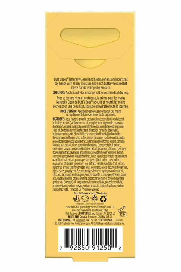 Burt's Bees Naturally Clean - Crema de manos unisex 1 oz