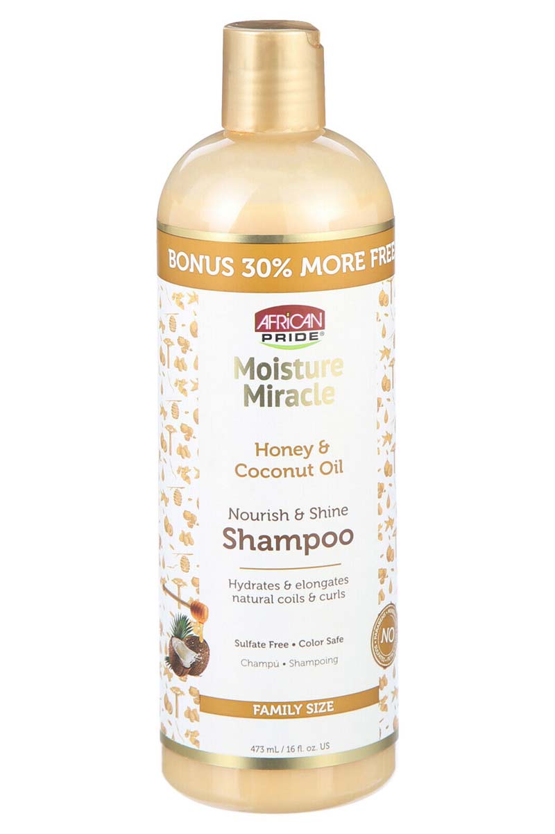 African pride moisture miracle honey y coconut oil shampoo 16oz