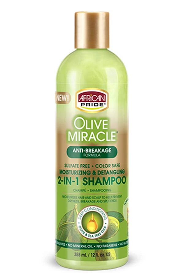 African Pride Olive Miracle Anti-Breakage 2 in 1 Shampoo 355 ml