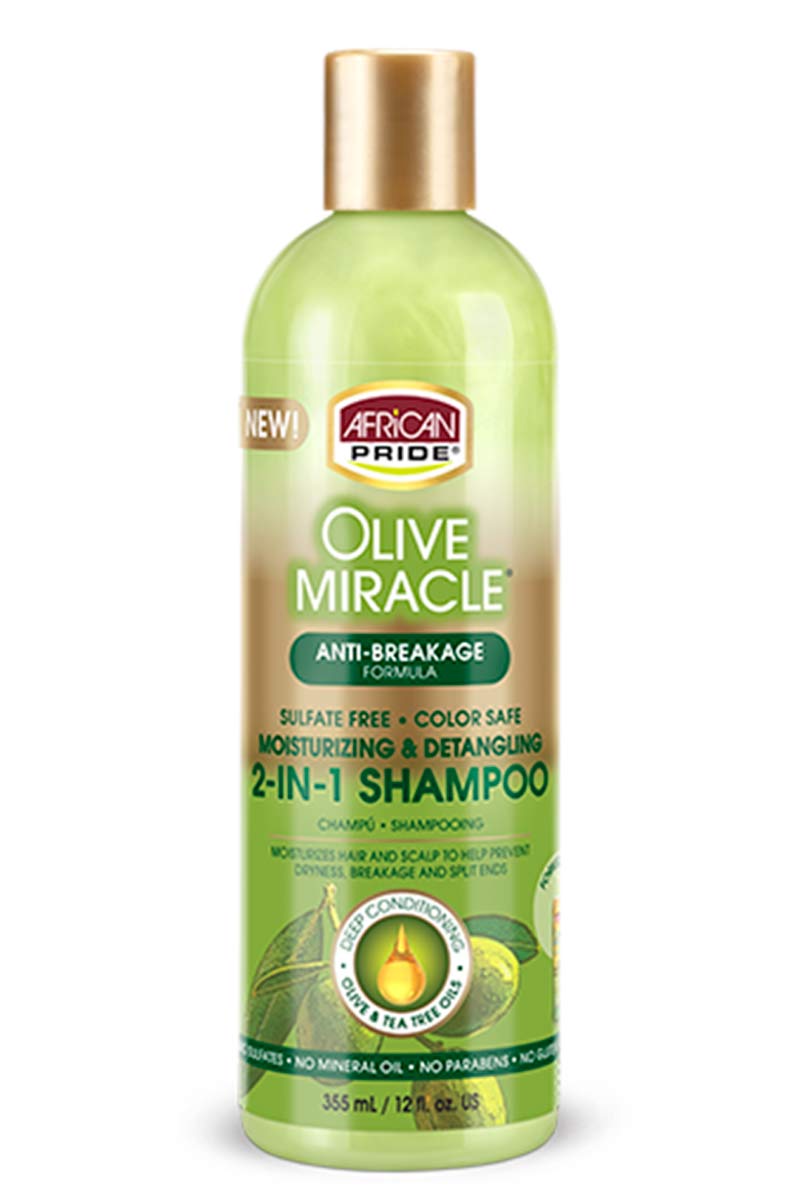 African Pride Olive Miracle Anti-Breakage 2 in 1 Shampoo 355 ml