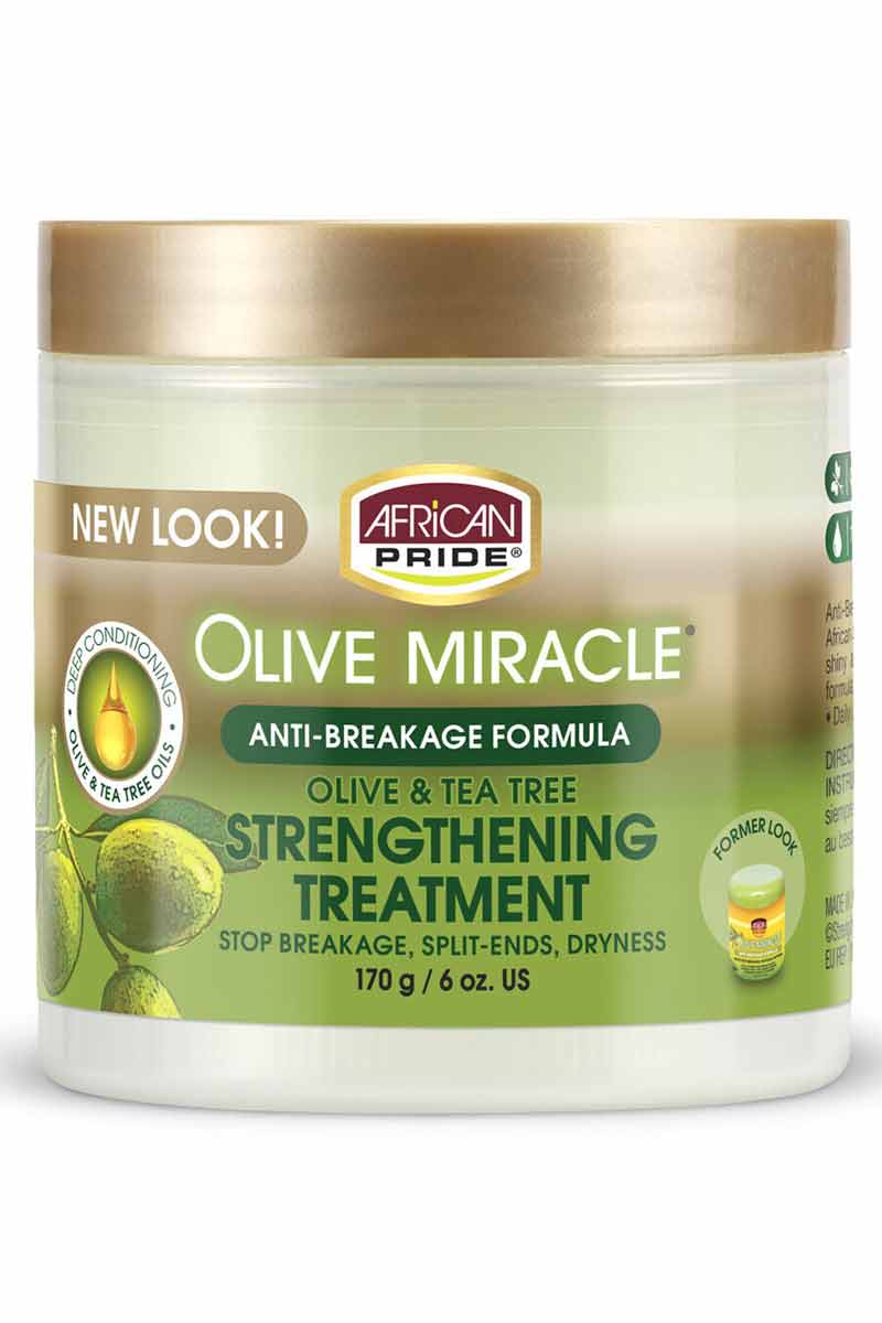 African Pride Olive Miracle Anti-Breakage Formula Strengthening Tratment 6 oz
