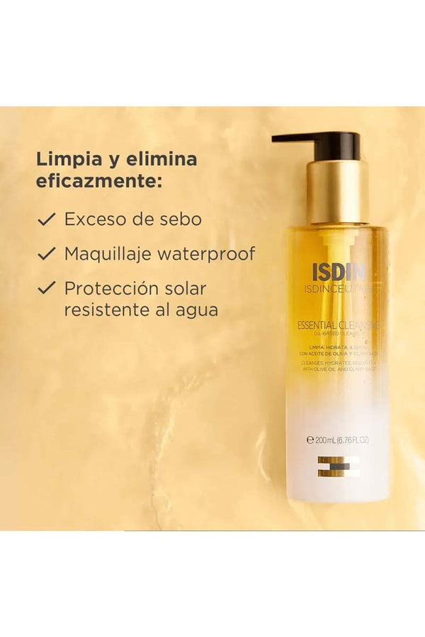 Isdin Essential Cleansing - Aceite limpiador facial oil-to-milk 200 ml