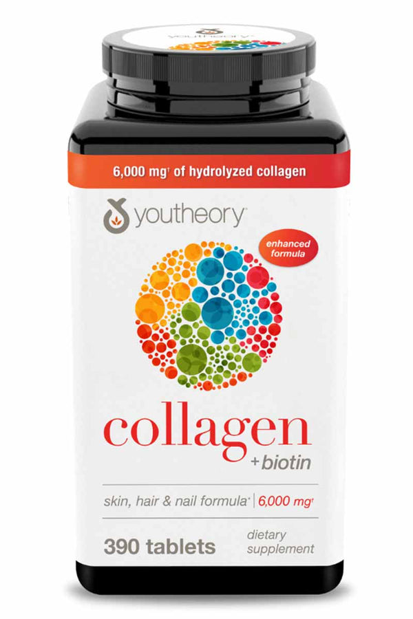 YOUTHEORY COLLAGEN + BIOTIN 6000 MG 390 TABLETAS