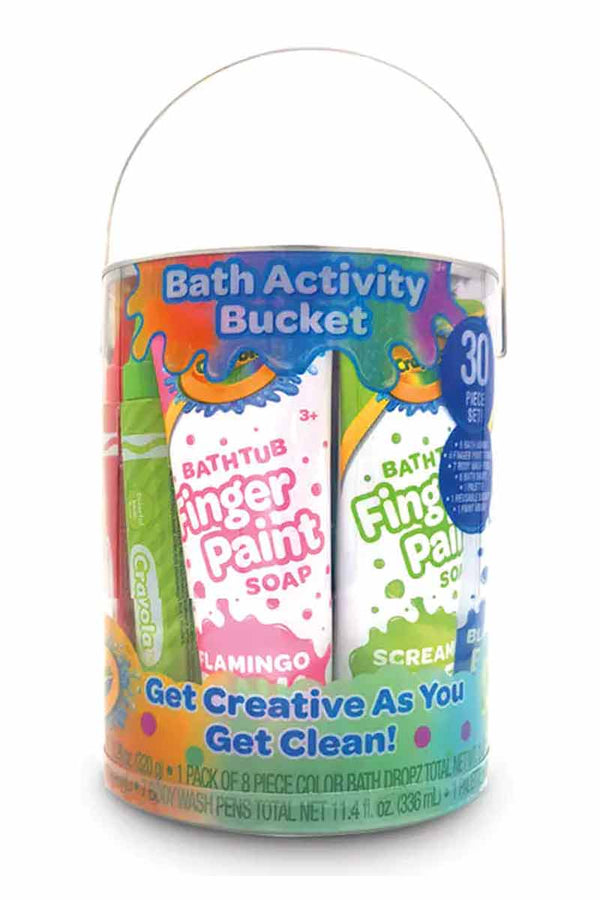 Crayola Bath Activity Bucket - Cubo de actividades de baño juego de 30 piezas