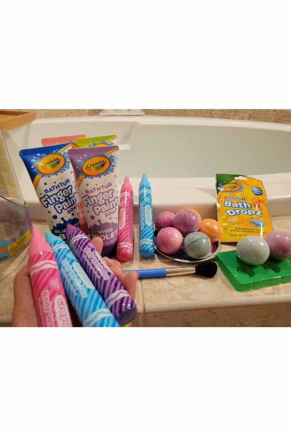 Crayola Bath Activity Bucket - Cubo de actividades de baño juego de 30 piezas